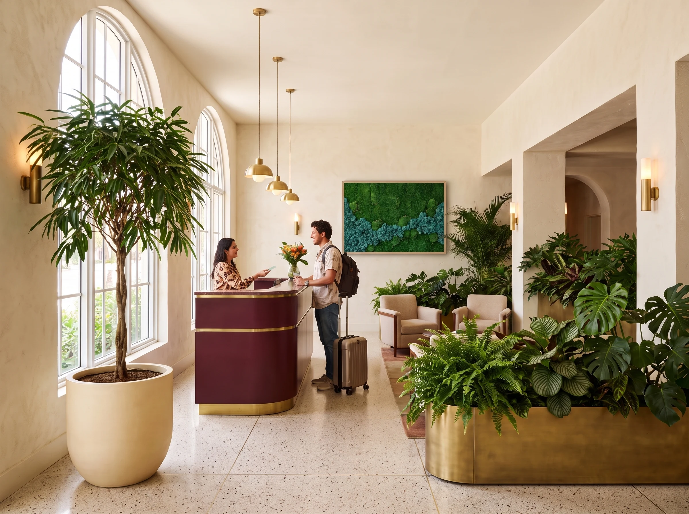 Hotel · Plantas y arte de musgo